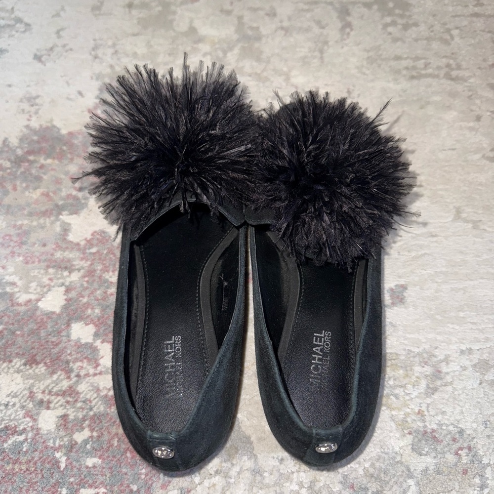 Michael Kors Black Pom-Pom Loafers